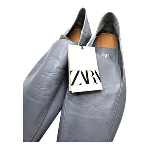 Zara Slate Leather Loafers